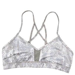 Alo Yoga Women's White Marbled Mesh Sports Bra Sz. XS w/ Cups